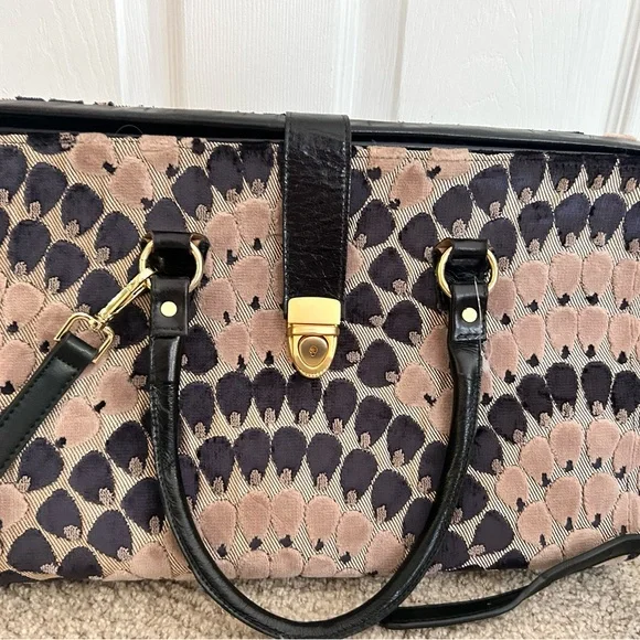 Glenda Gies chenille tapestry satchel purse